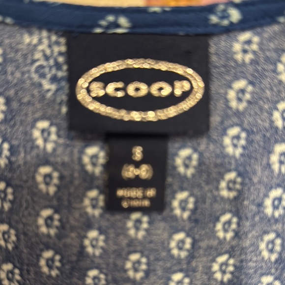 Blue Peplum Blouse with Long Bell Sleeves - Picture 6 of 6